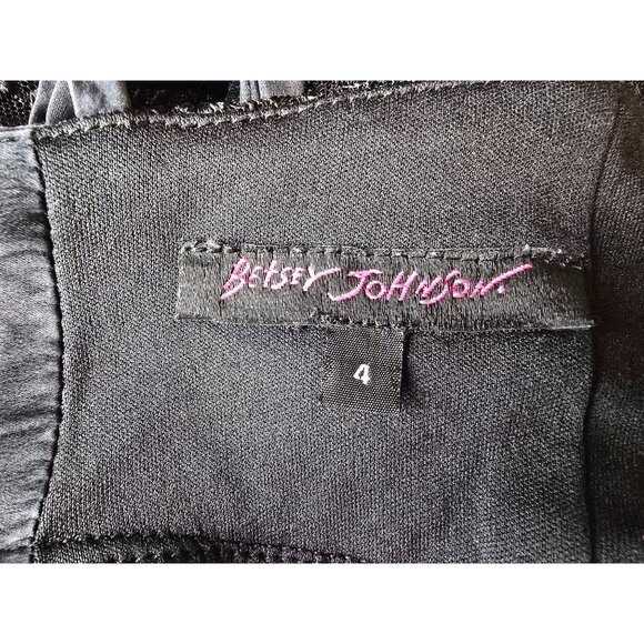 Vintage Betsey Johnson Black Silk Lace Slip Dress 90s Y2K Lingerie Style USA - Picture 5 of 9